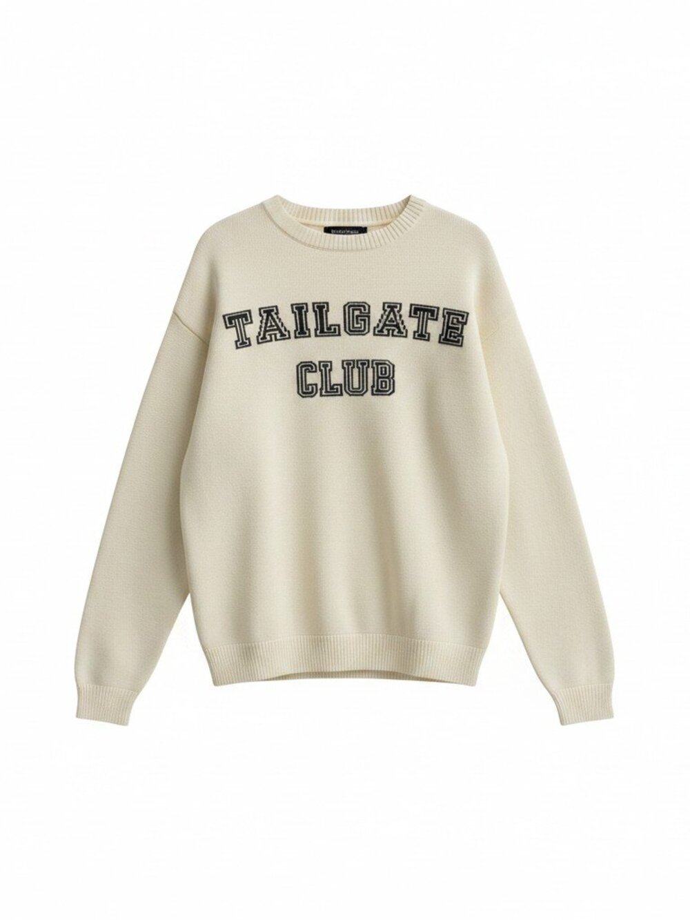 Francesca's Tailgate Club Cream Graphic Crewneck Sweater ST21809 Womens Medium